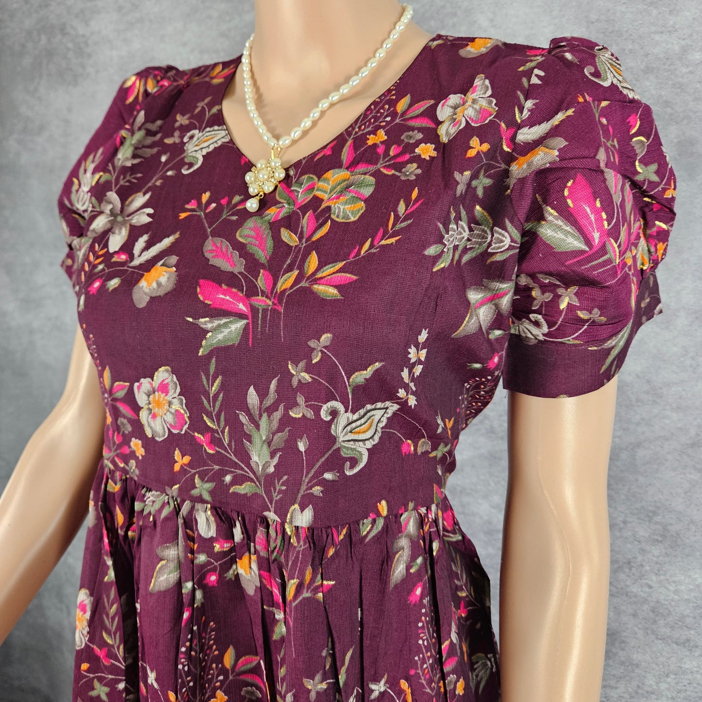 Magenta Floral Vertican Frock