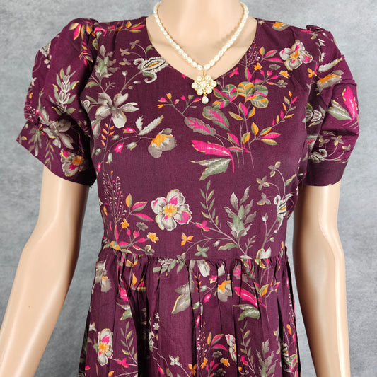 Magenta Floral Vertican Frock