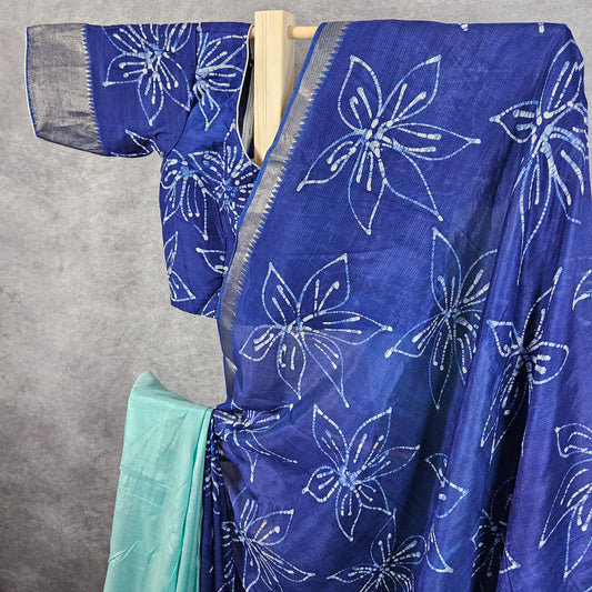 Sapphire Blue Mangalagiri Saree