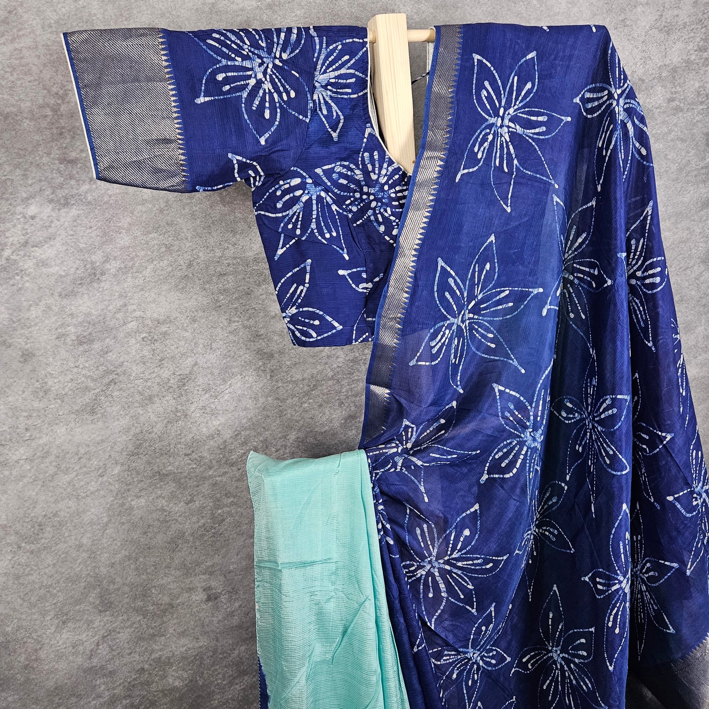 Sapphire Blue Mangalagiri Saree