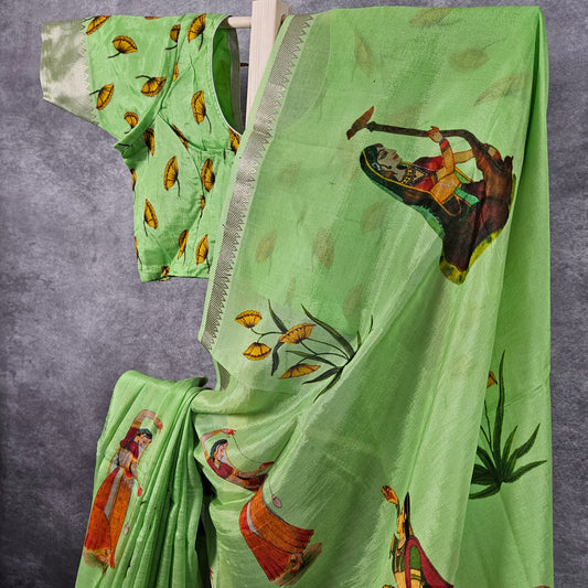 Laurel Green Mangalagiri Saree