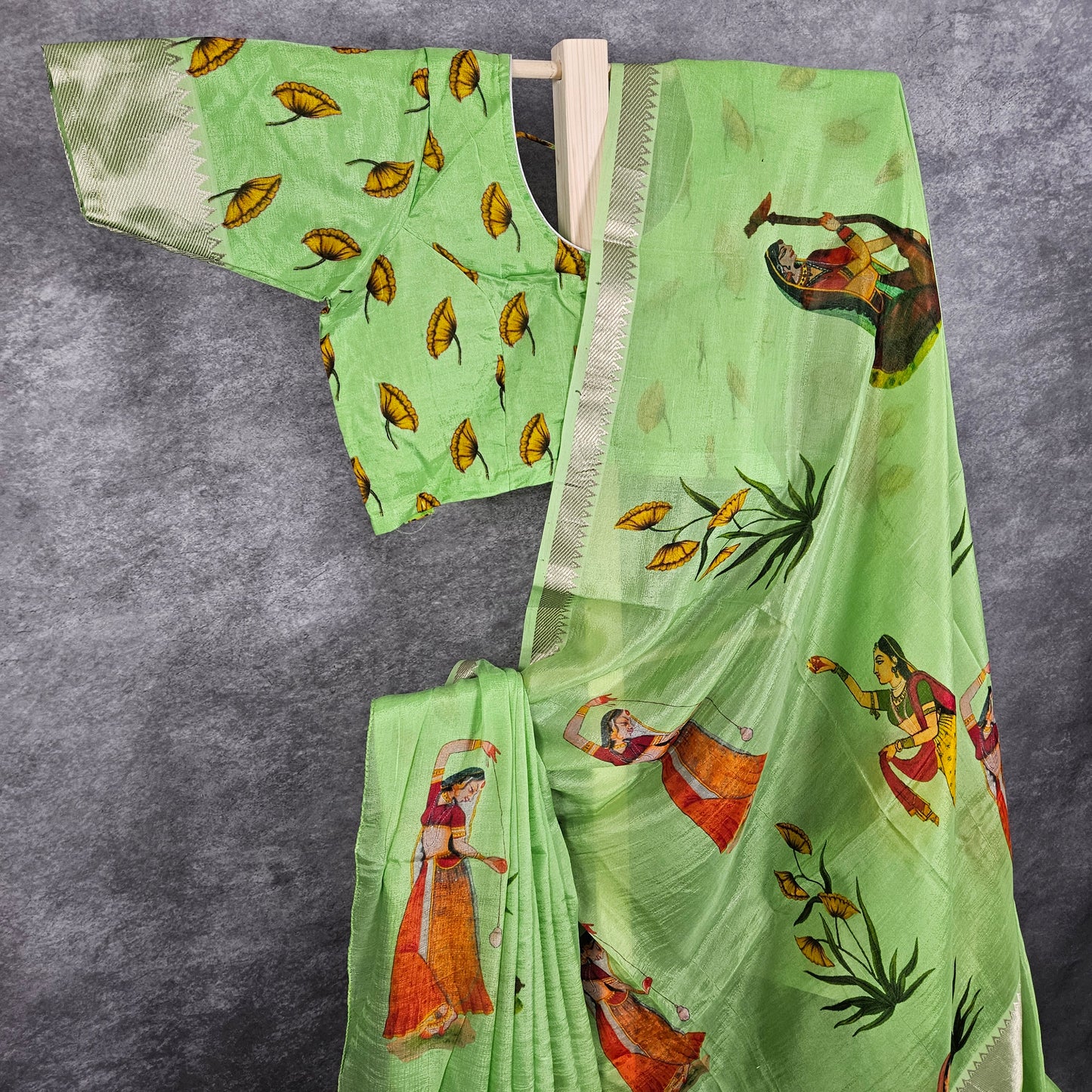 Laurel Green Mangalagiri Saree