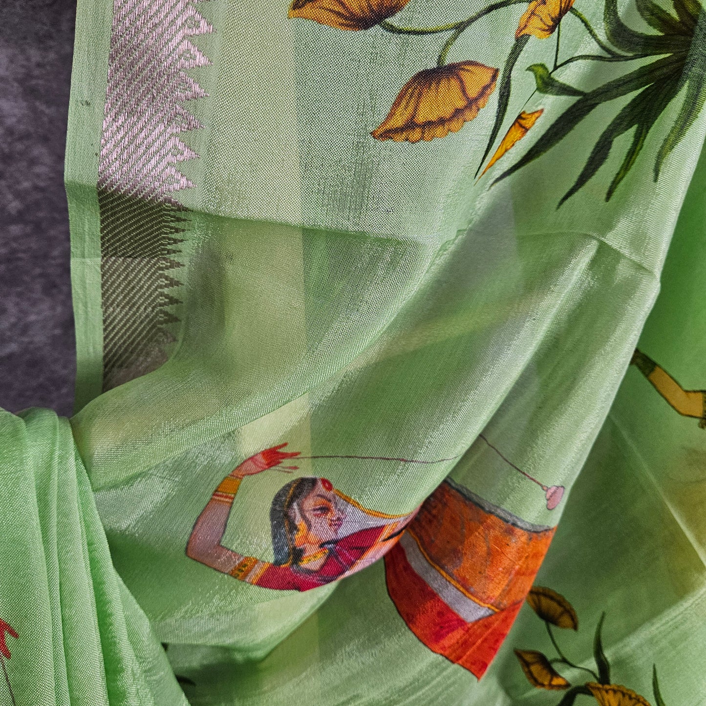 Laurel Green Mangalagiri Saree