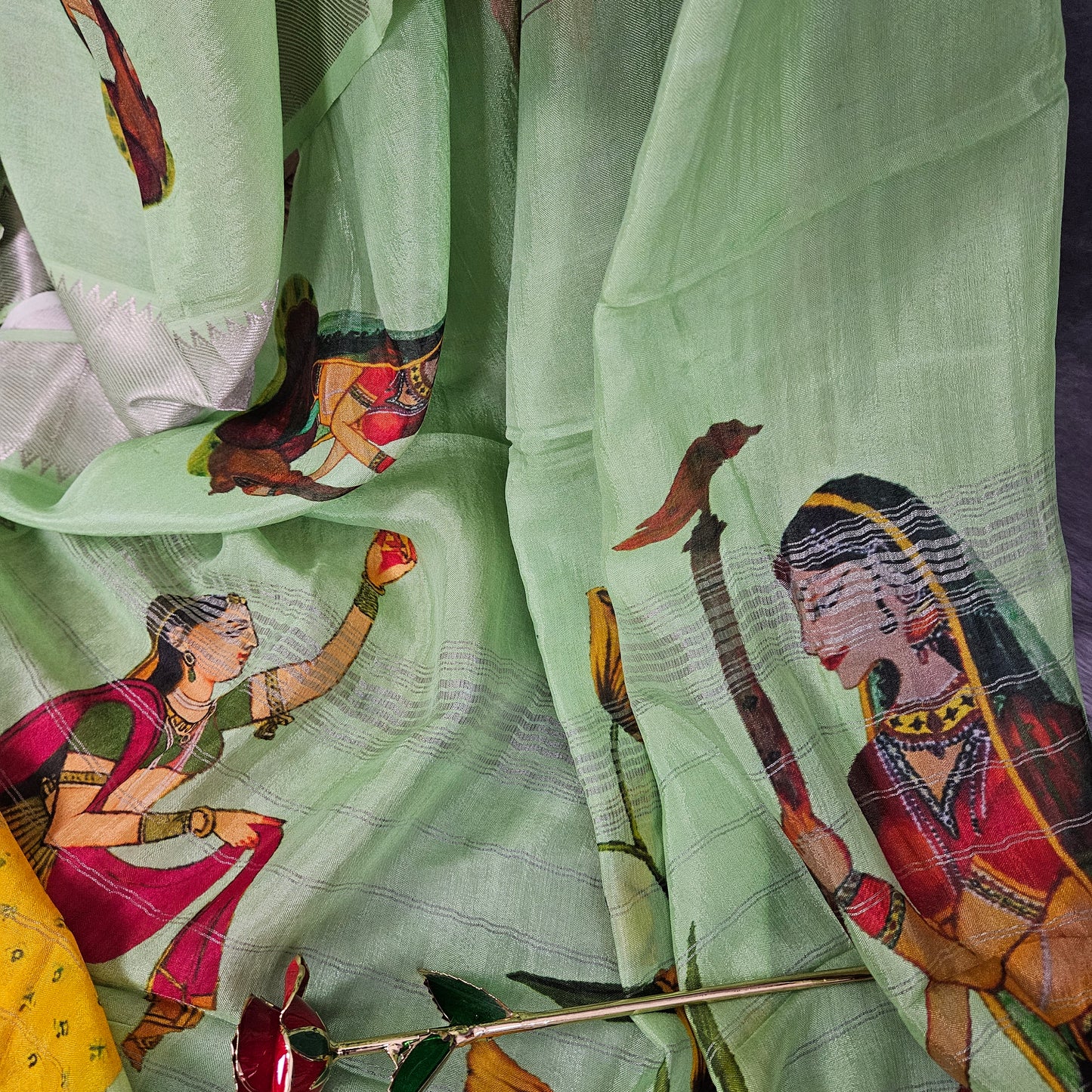Laurel Green Mangalagiri Saree
