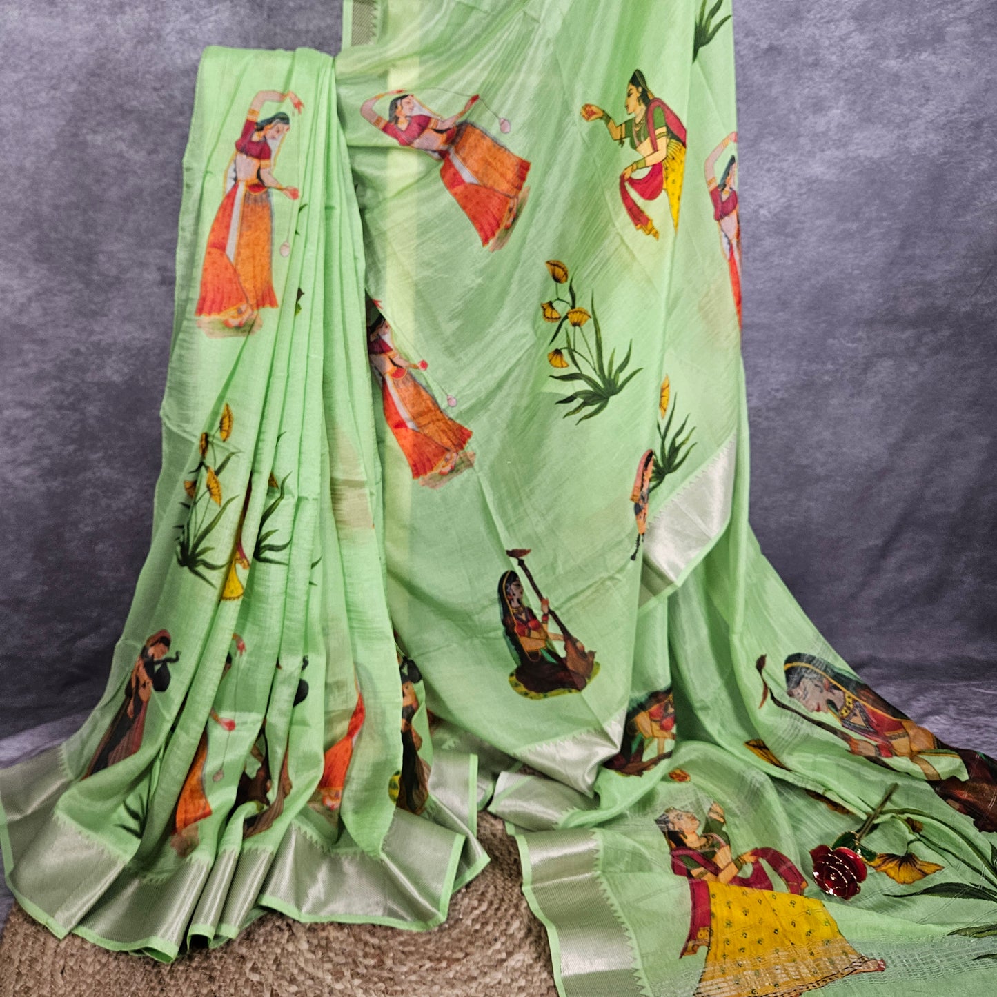 Laurel Green Mangalagiri Saree