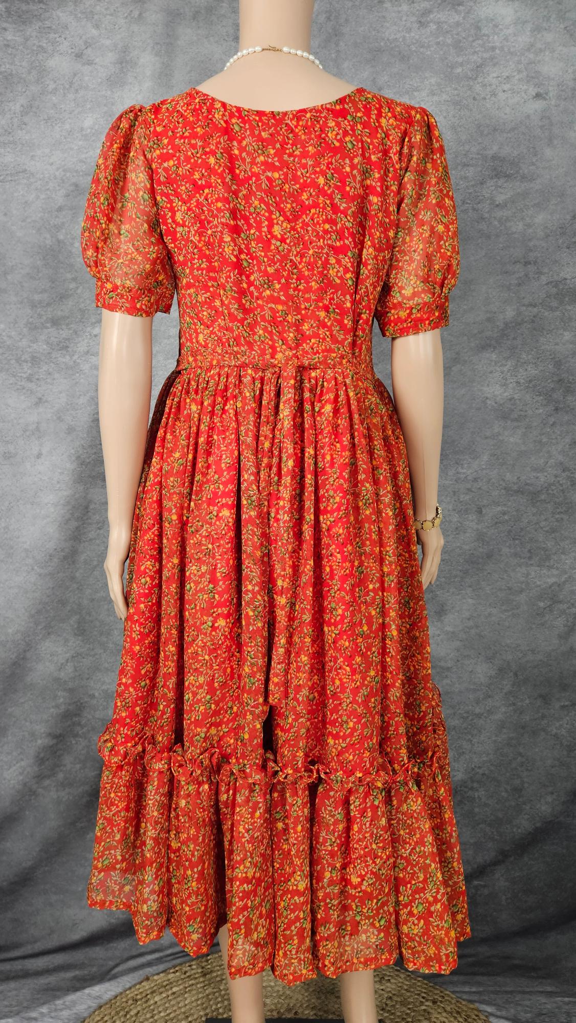 Amber Orange Georgette Frock