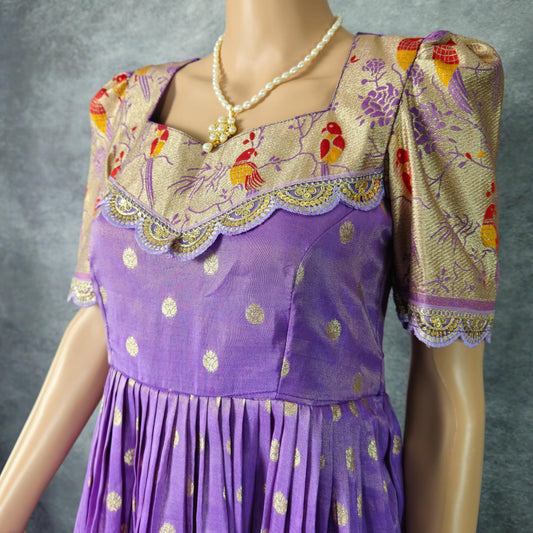 Orchid Purple Paithani Frock