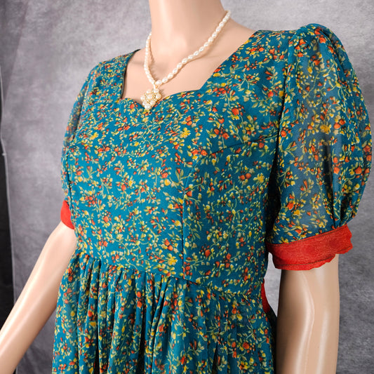 Celeste Turquoise Georgette Frock