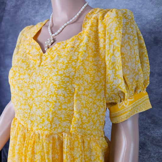 Shaded Yellow Georgette Frock