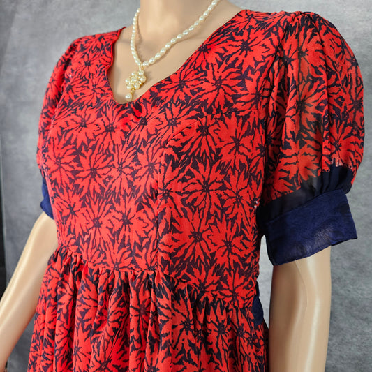 Ruby Red Georgette Frock