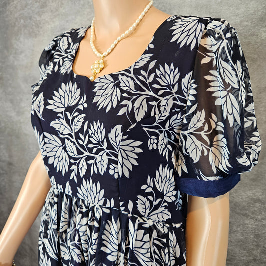 Sapphire Blue Georgette Frock