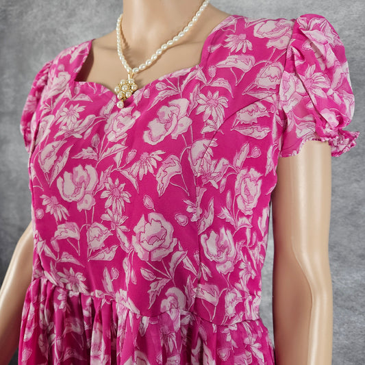 Sakura Red Georgette Frock