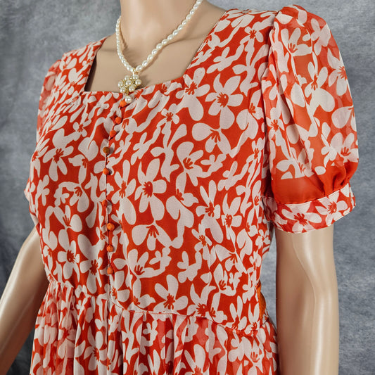 Inferno Orange Georgette Frock