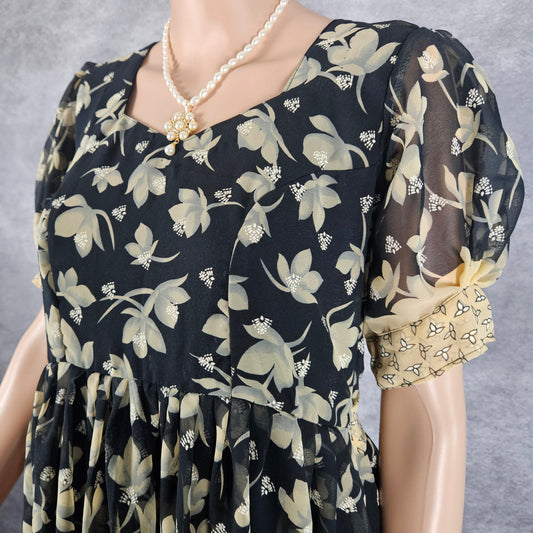 Sable Black Georgette Frock