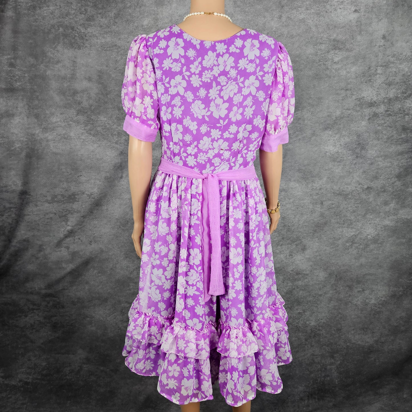Flowered Violet Georgette Frock