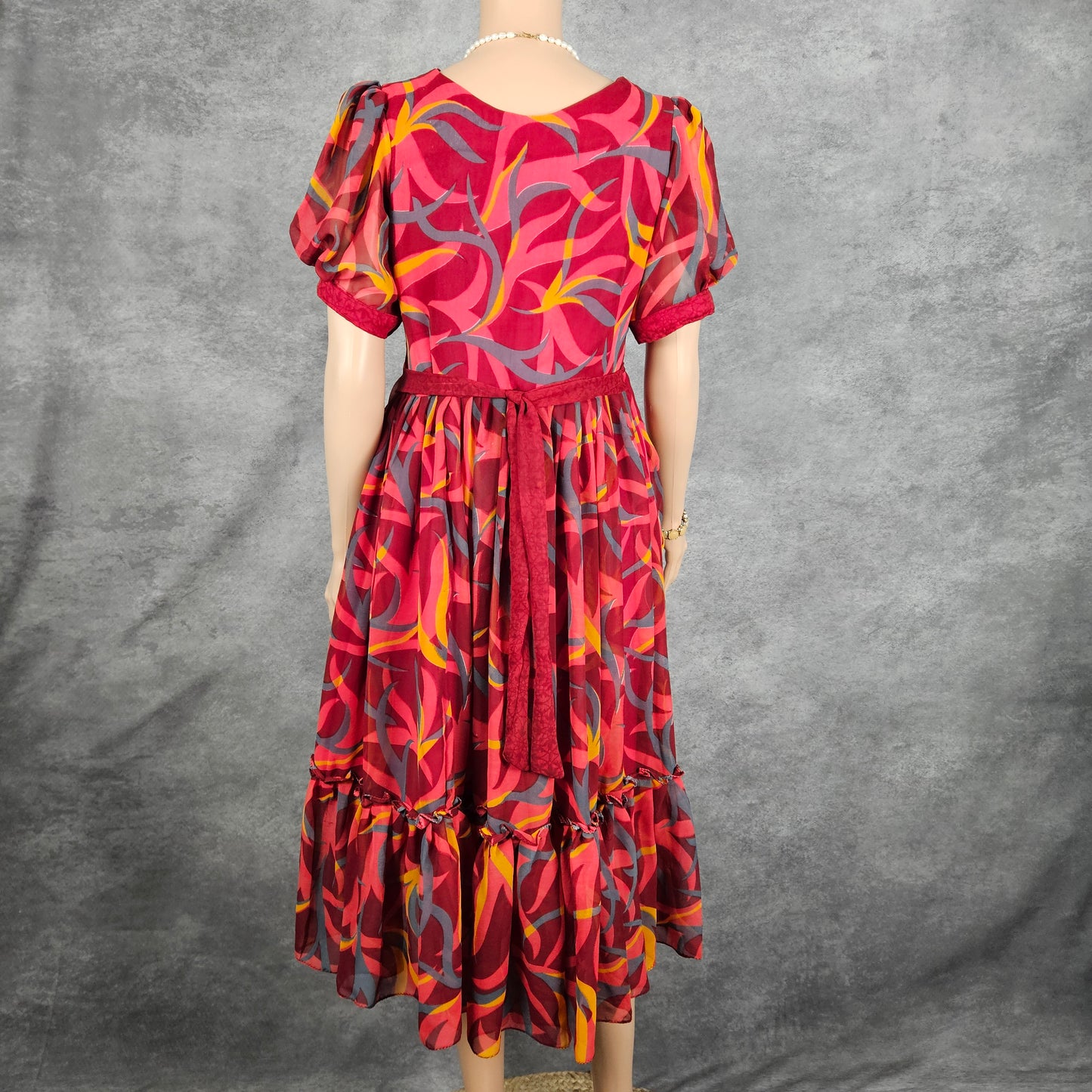 Clustered Pink Georgette Frock