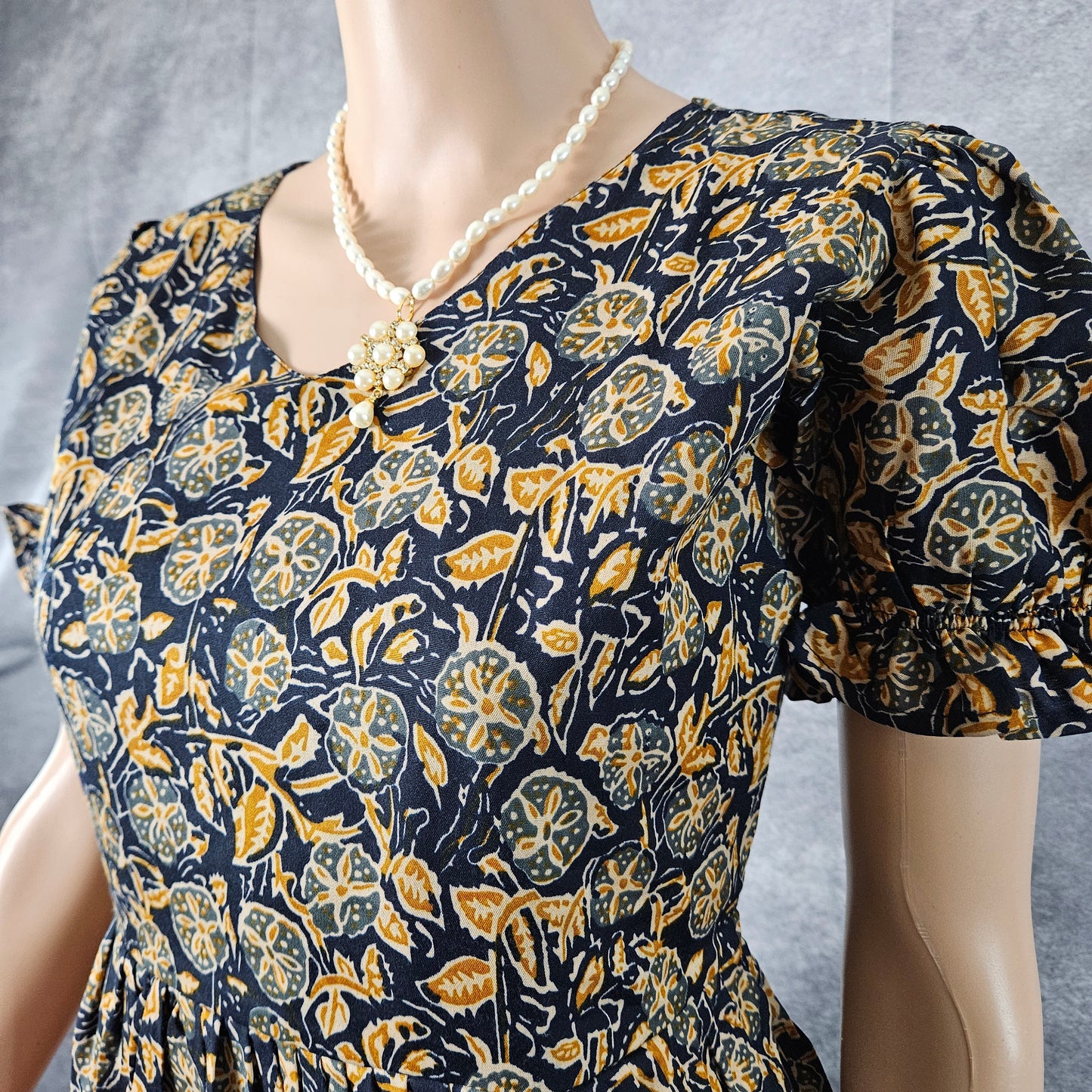Star Command Blue- Beige Ajrakh Frock