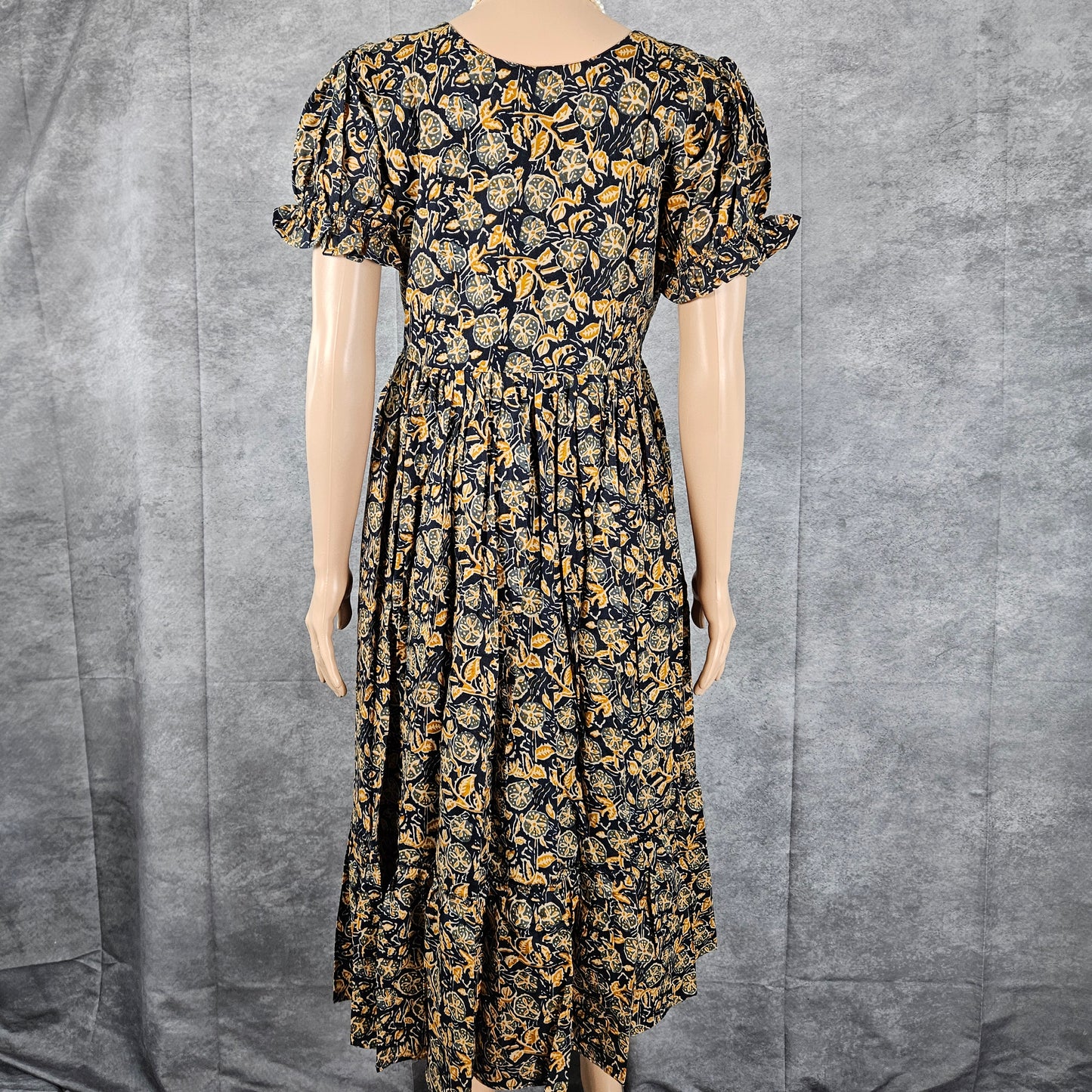 Star Command Blue- Beige Ajrakh Frock