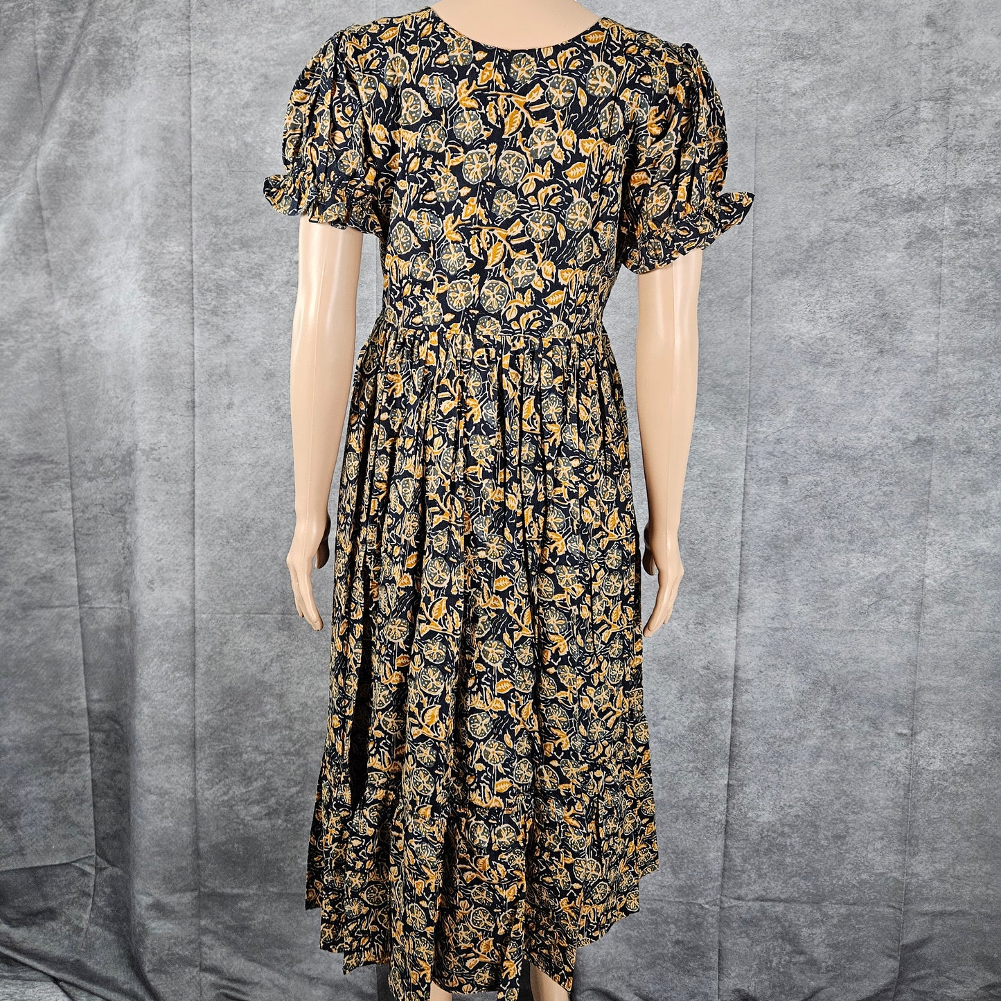 Star Command Blue- Beige Ajrakh Frock