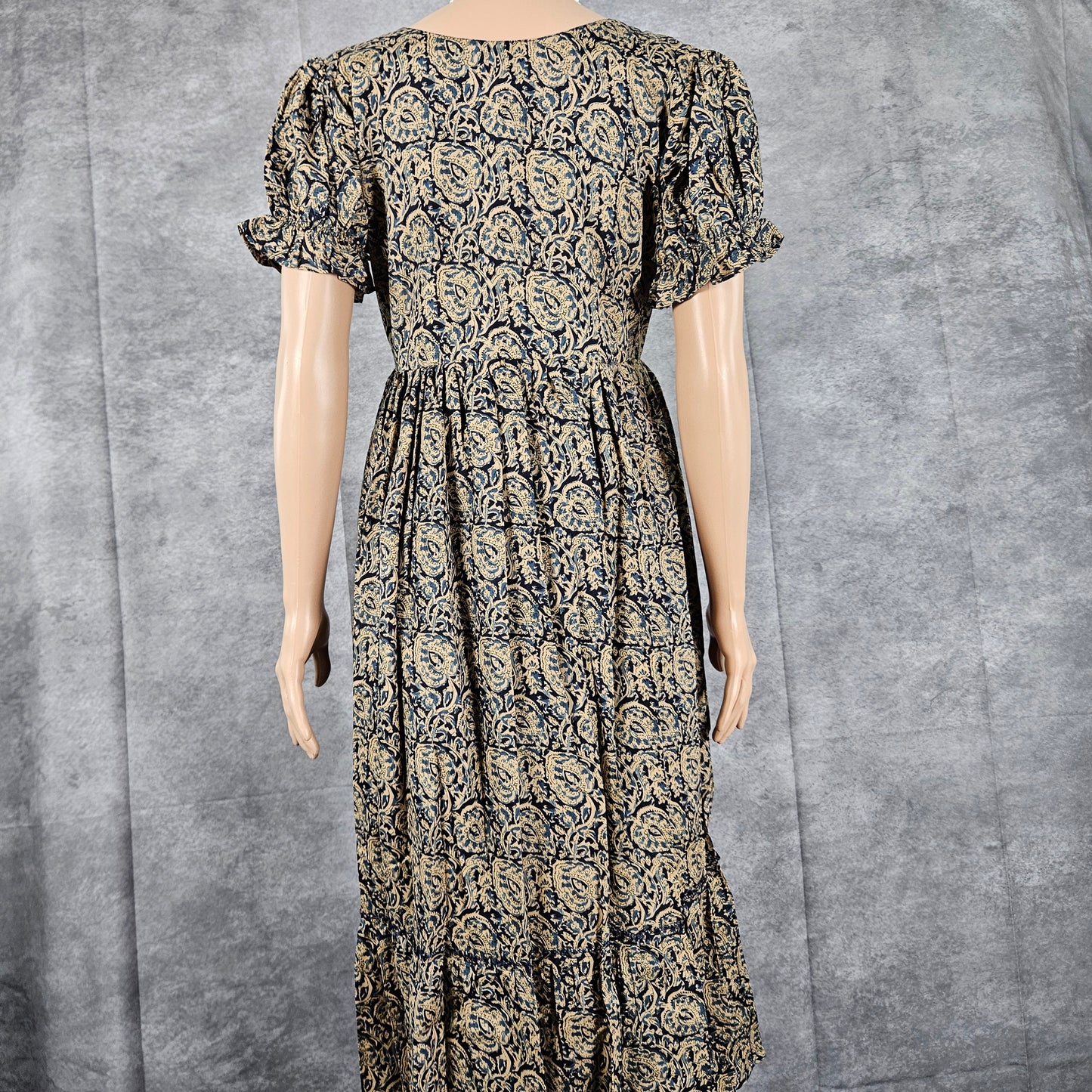 Trypan Blue - Beige Ajrakh Frock