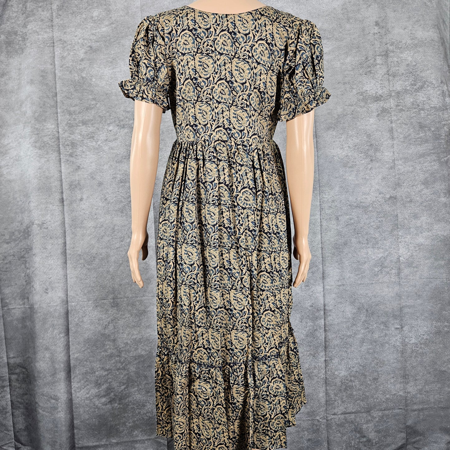 Trypan Blue - Beige Ajrakh Frock