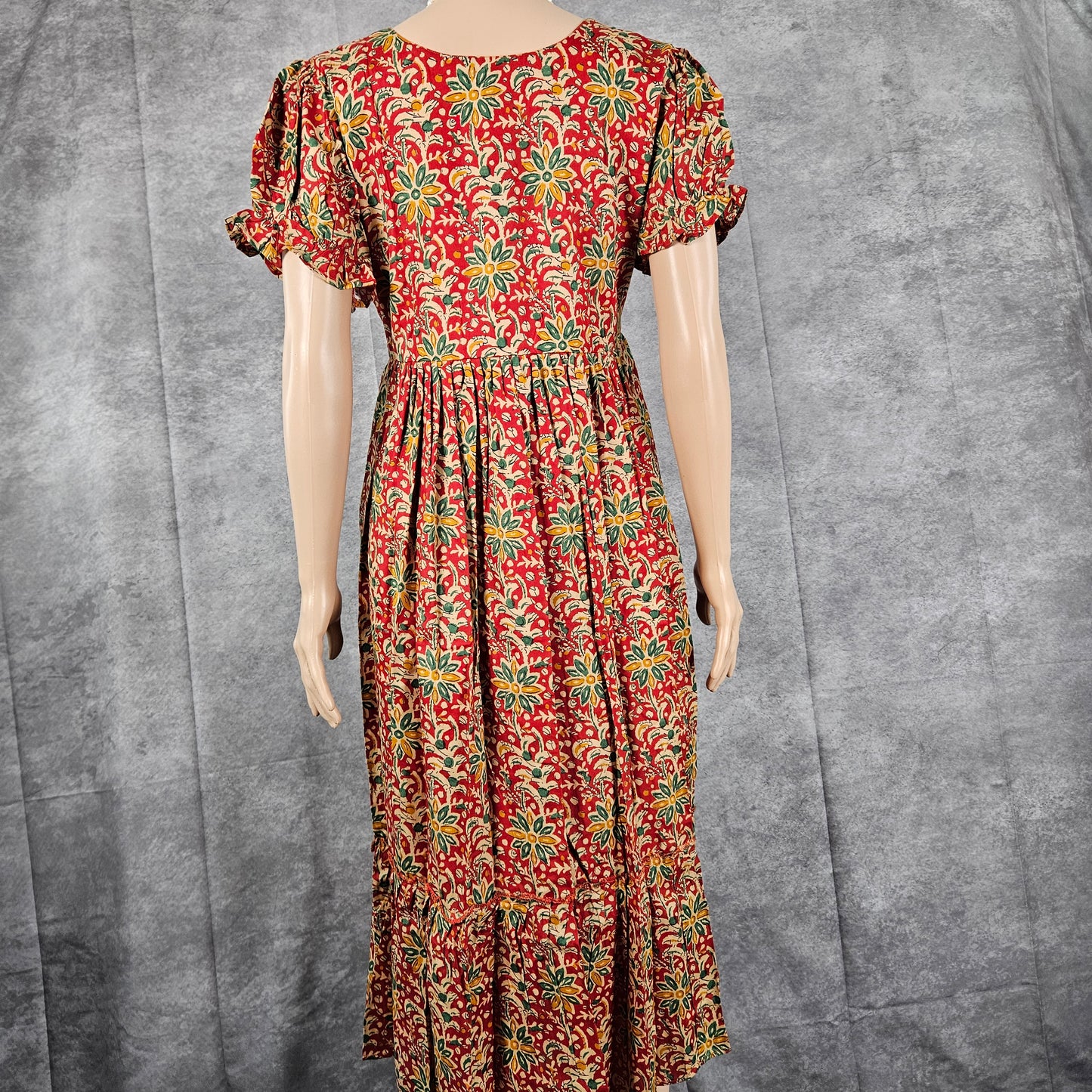 Vermillion Red Ajrakh Frock