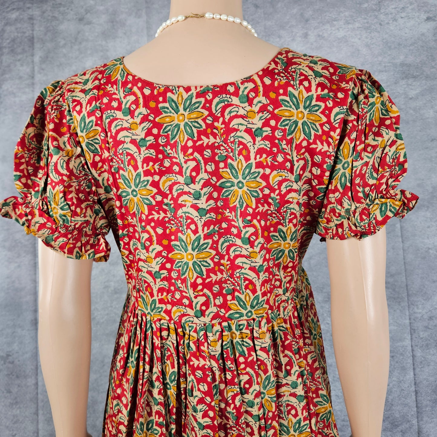 Vermillion Red Ajrakh Frock