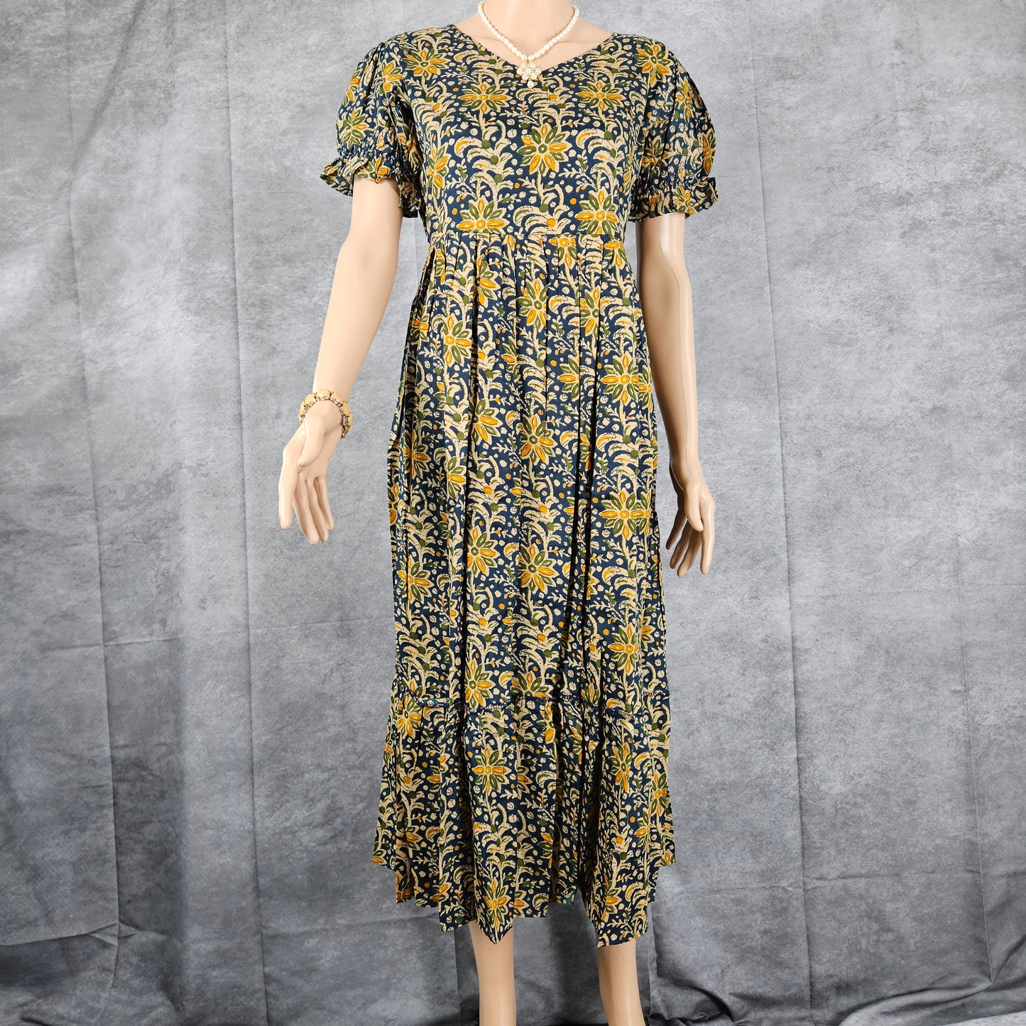 Hunter Green Ajrakh Frock