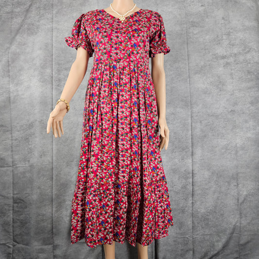 Amaranth Pink Ajrakh Frock