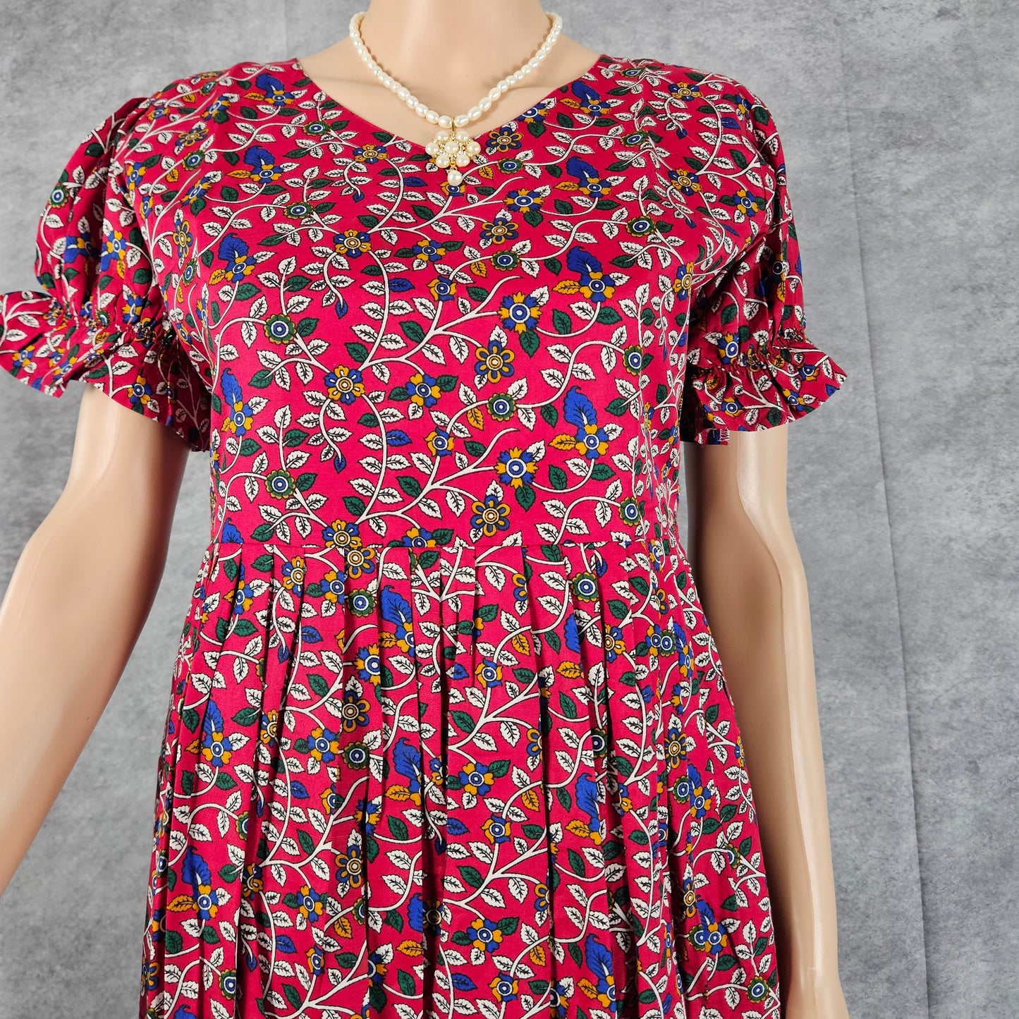 Amaranth Pink Ajrakh Frock