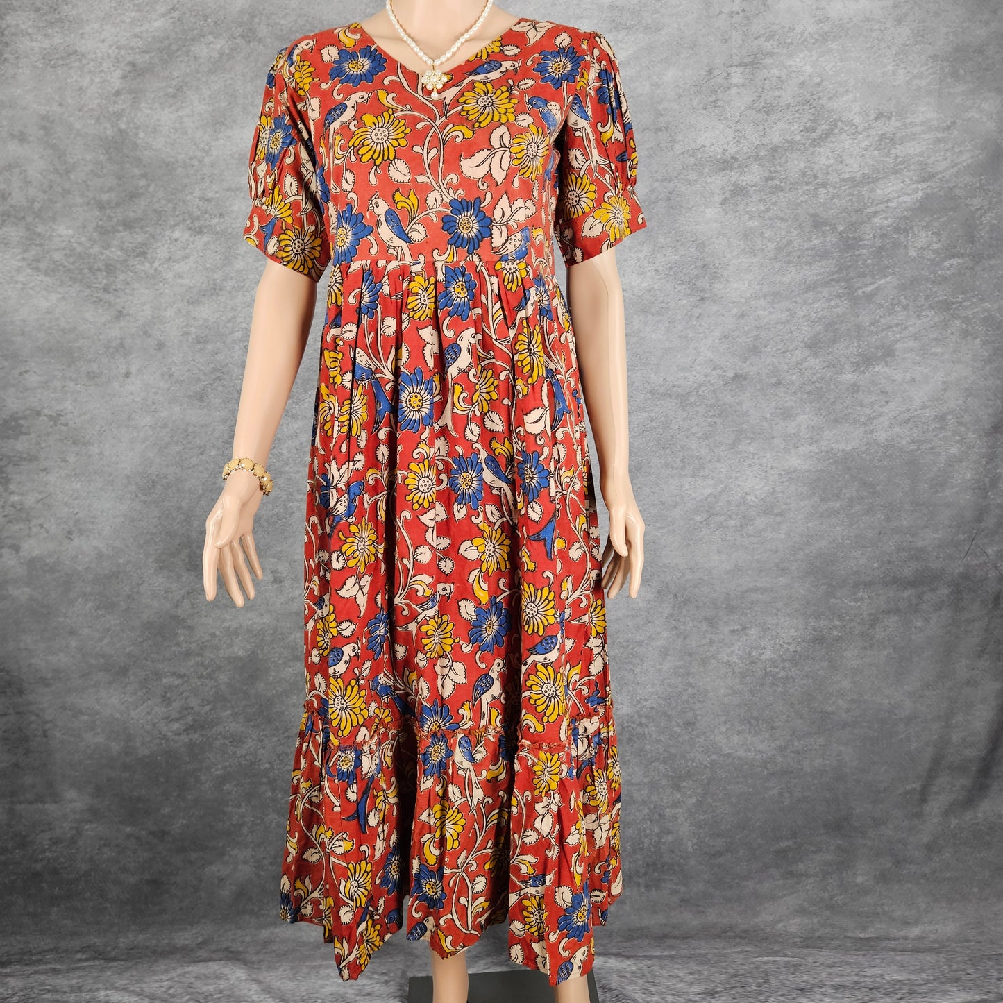 Cardinal Red Kalamkari Frock