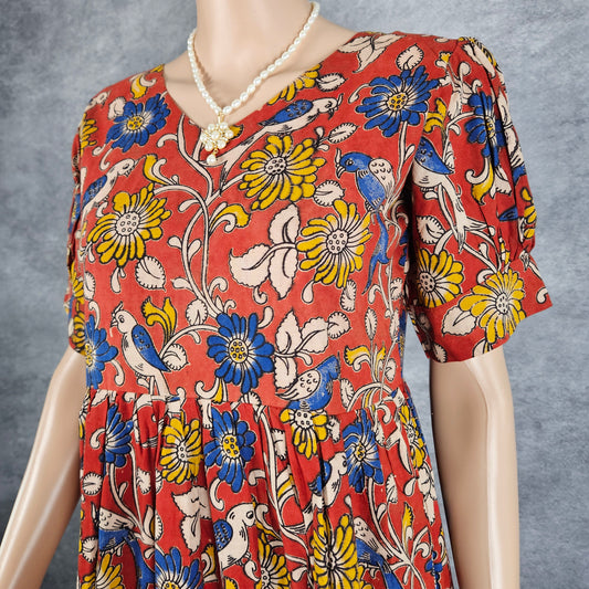 Cardinal Red Kalamkari Frock