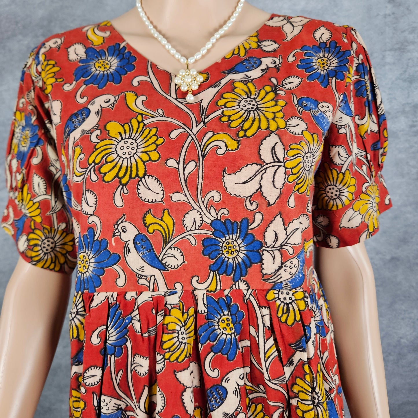 Cardinal Red Kalamkari Frock