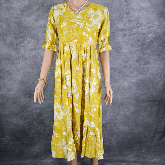 Dijan Yellow Vertican Frock