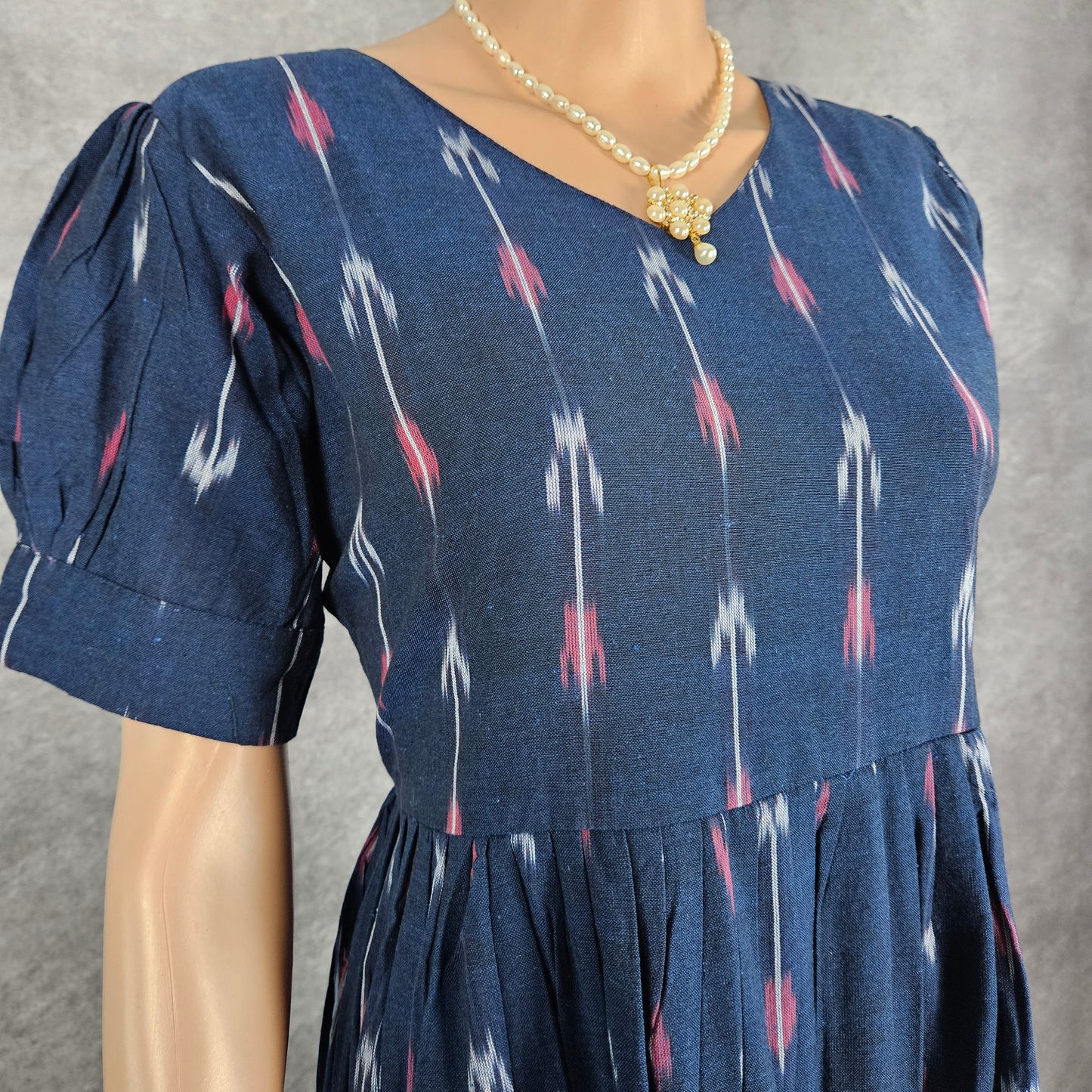 Navy Blue Ikkat Frock