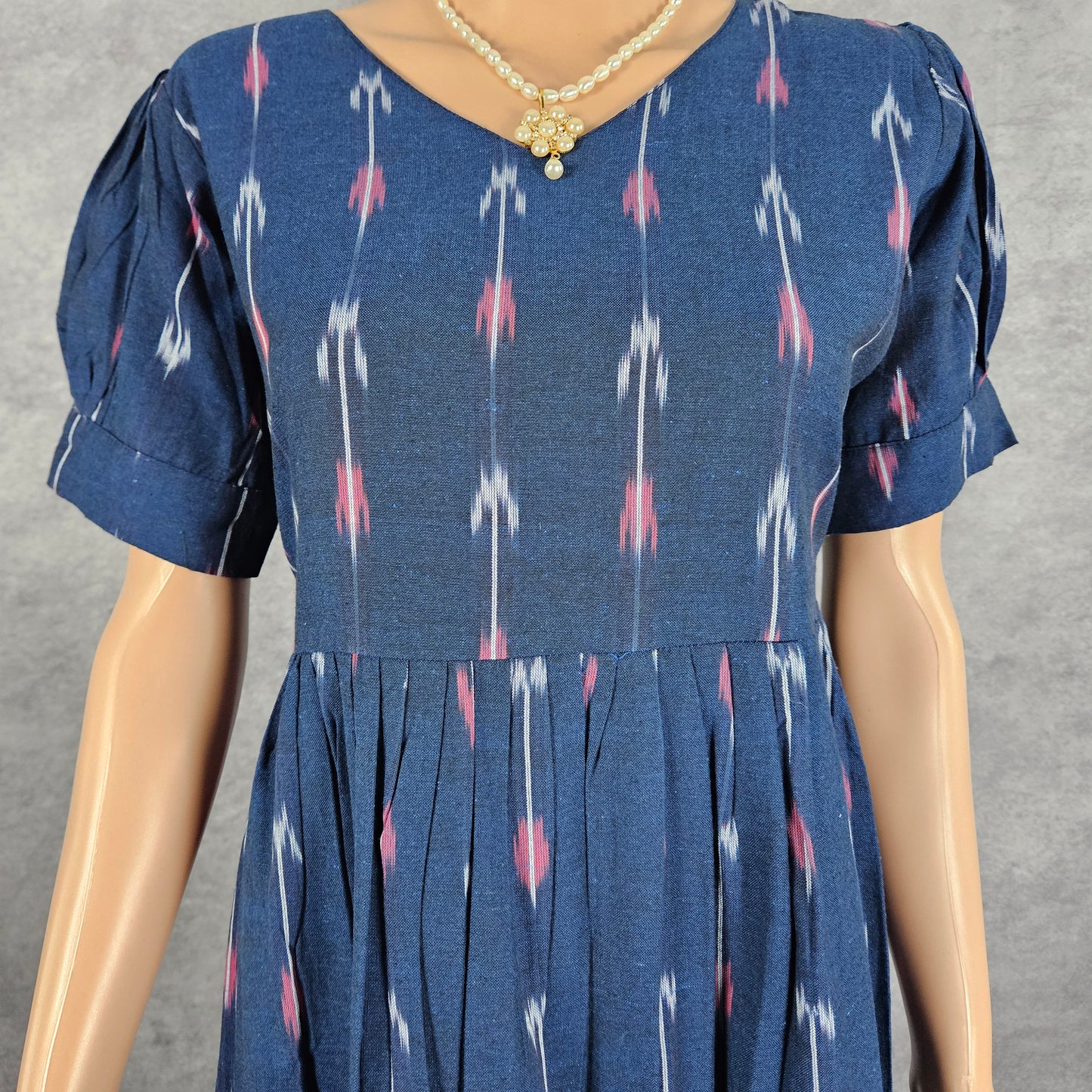 Navy Blue Ikkat Frock