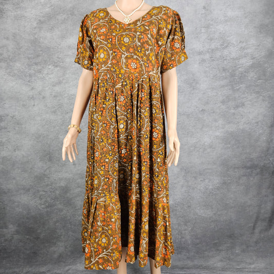 Sepia Brown Kalamkari Frock