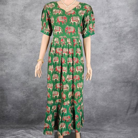 Cadmium Green Kalamkari Frock