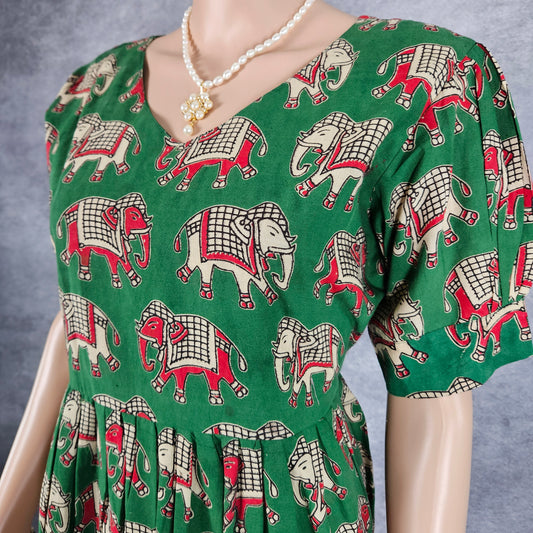 Cadmium Green Kalamkari Frock