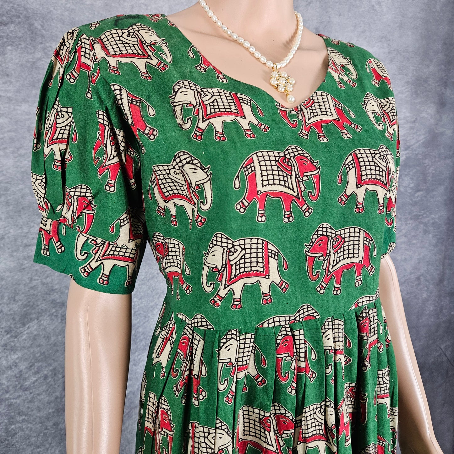 Cadmium Green Kalamkari Frock