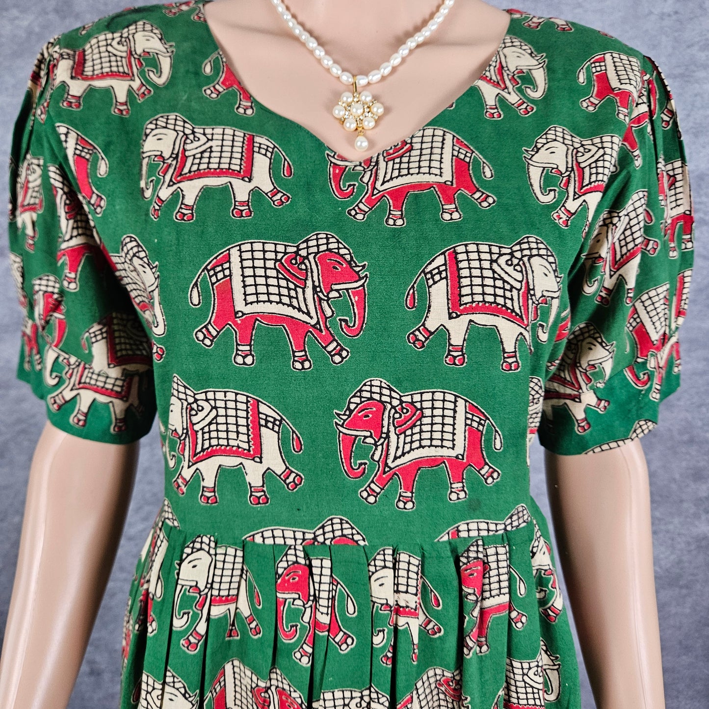 Cadmium Green Kalamkari Frock