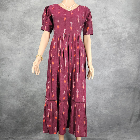 Merlot Red Ikkat Frock