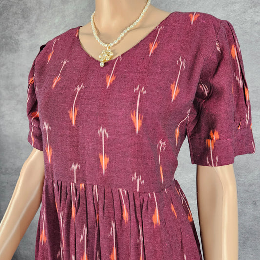 Merlot Red Ikkat Frock
