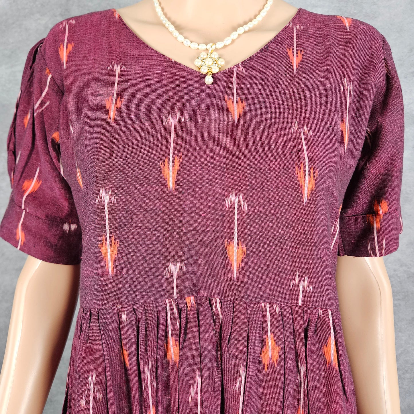 Merlot Red Ikkat Frock
