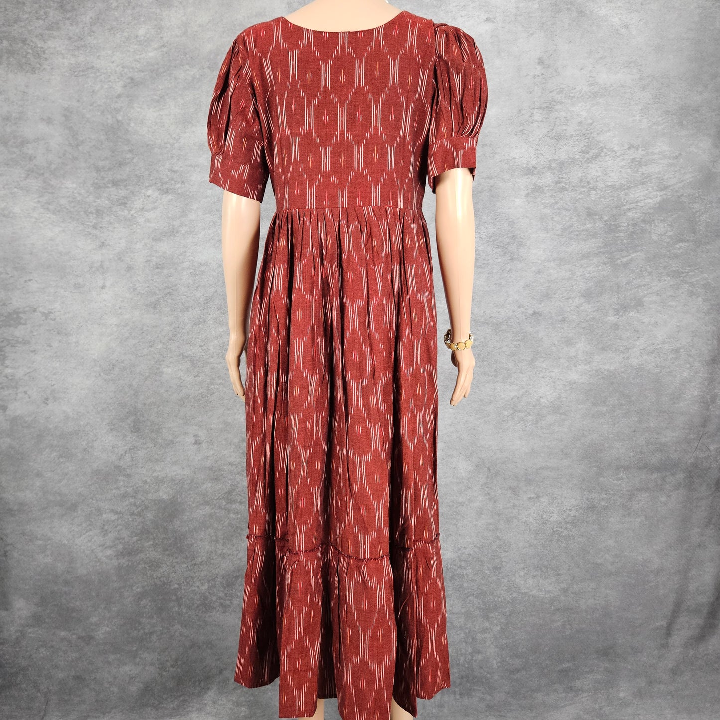 Currant Diamond Ikkat Frock