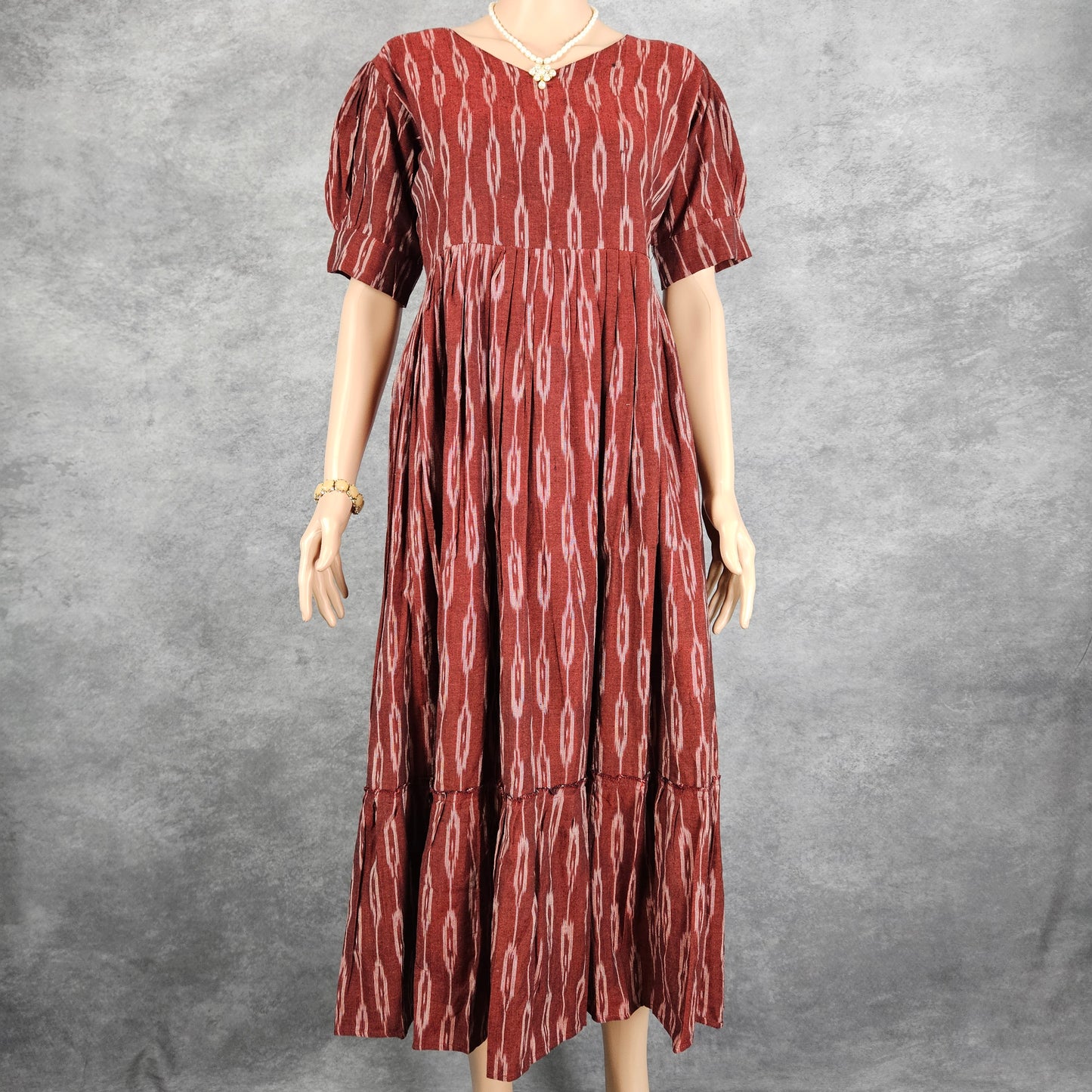 Garmet Red Ikkat Frock