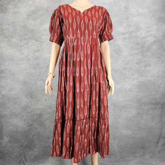 Garmet Red Ikkat Frock