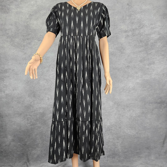 Yin Yang B/W Ikkat Frock