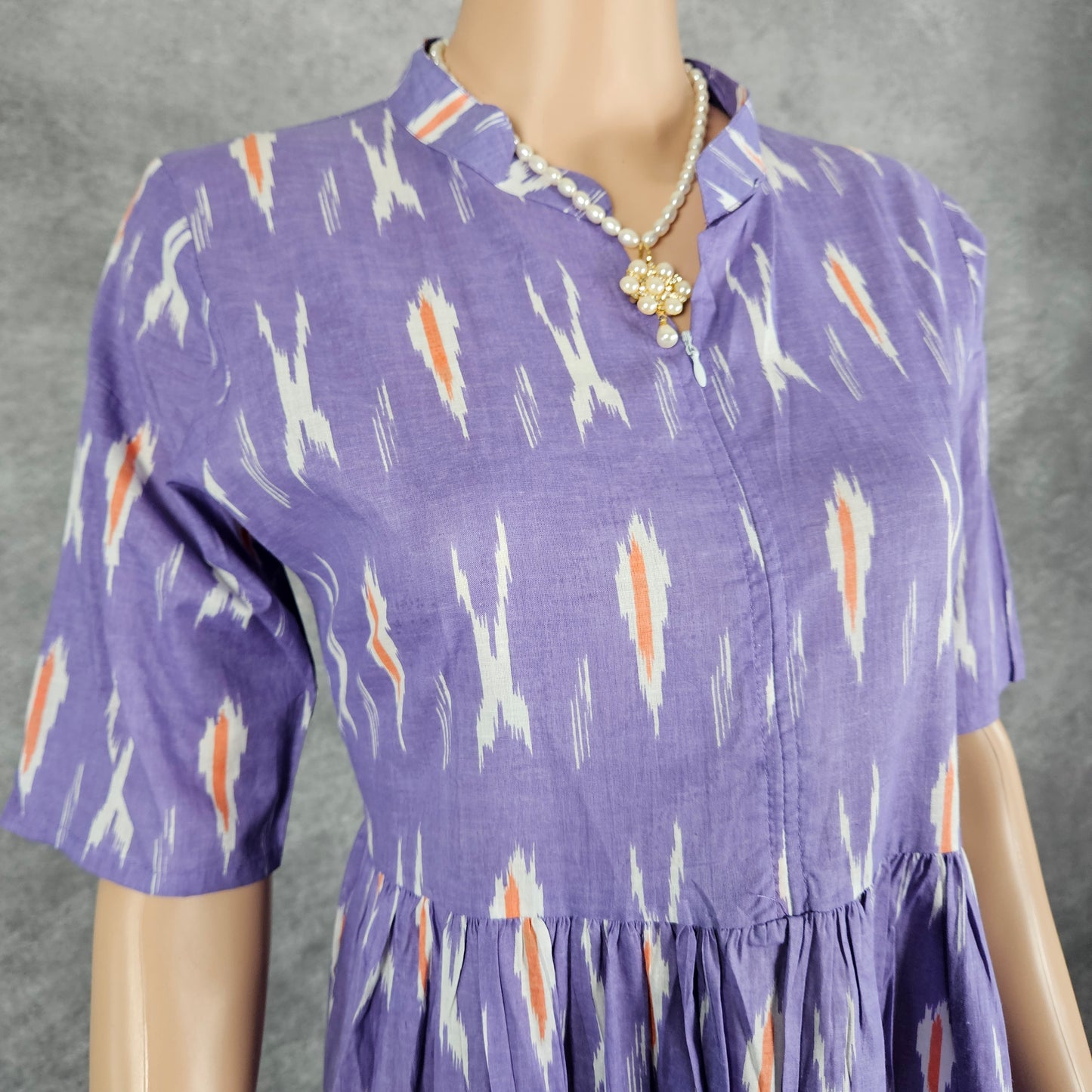 Amethyst Purple Ikkat Frock