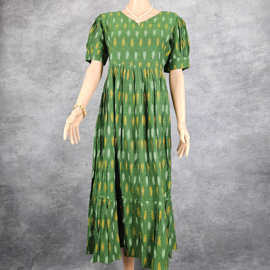 Viridian Green Ikkat Frock